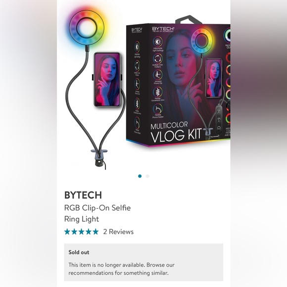 NIB New BYTECH RGB Clip-On Selfie Ring Light - Picture 4 of 4